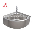 Wall Mounted Corner Stainless Steel Hand Wash Basin